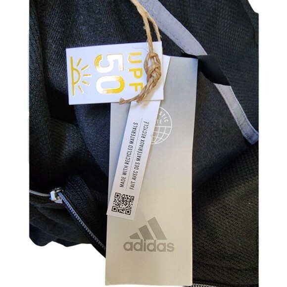 Adidas Primegreen NWT Long Sleeve 1/4 Zip Black Sports Shirt Size 2X UPF 50 - Picture 7 of 10
